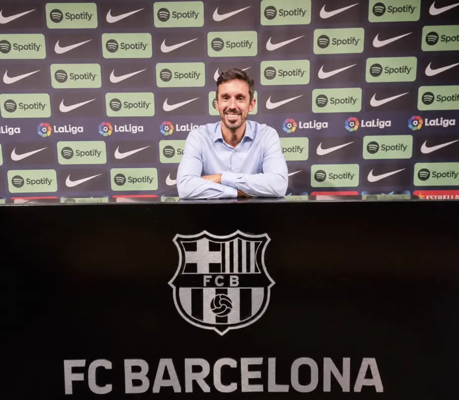 Bruno Laborde en la sala de prensa del FC Barcelona